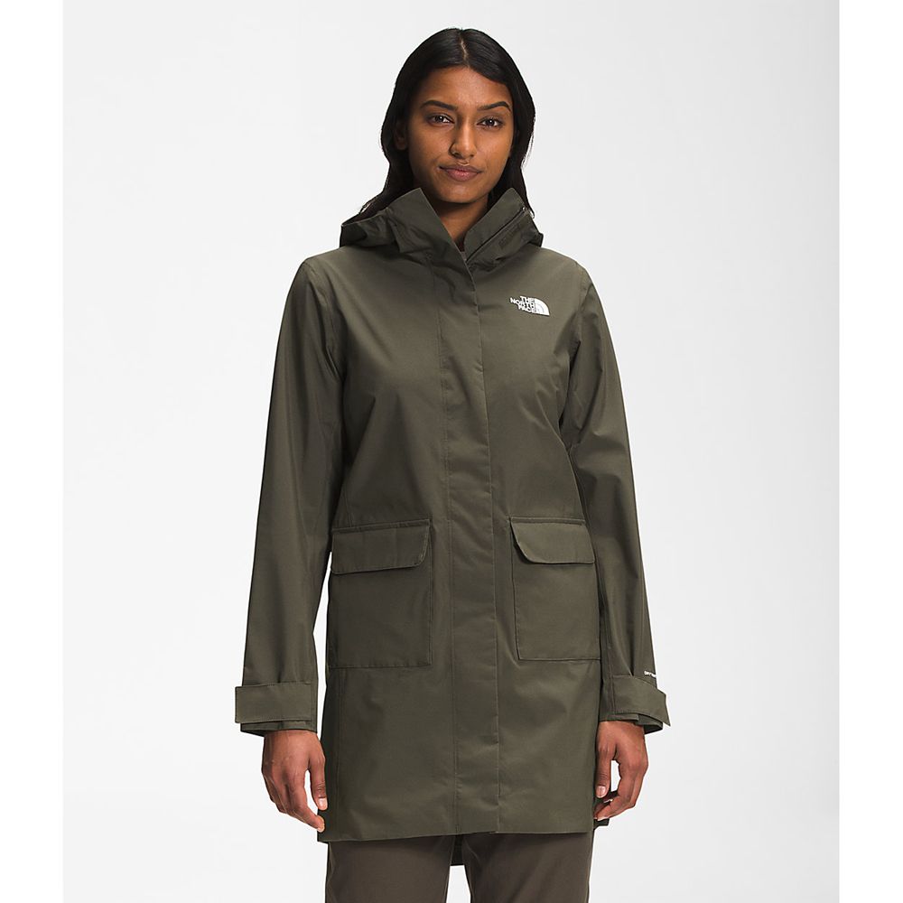 The North Face Rain Jacket Womens Australia - The North Face City Breeze Rain Parka Ii Green (CQD-38